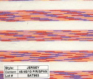 Jersey poly rayon spandex Multi Color Stripe 1/2''
